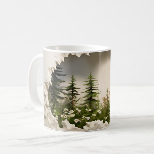 3D Redwood Forest Tasse Wrap Sublimierung (Vorderseite Links)