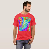 3D-Regenbogenfarbenes Abstraktionsmuster T-Shirt (Vorne ganz)