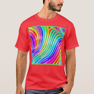 3D-Regenbogenfarbenes Abstraktionsmuster T-Shirt