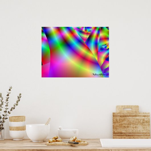 3d Regenbogenkunst von Halima Ahkdar Poster (Küche)