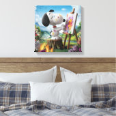 3D-Render eines Niedlichen Hundekünstlergemäldes Leinwanddruck (Insitu (Schlafzimmer))