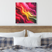 3D Render Fluid Acrylic Art in Dim Light - Magenta Leinwanddruck (Insitu (Schlafzimmer))