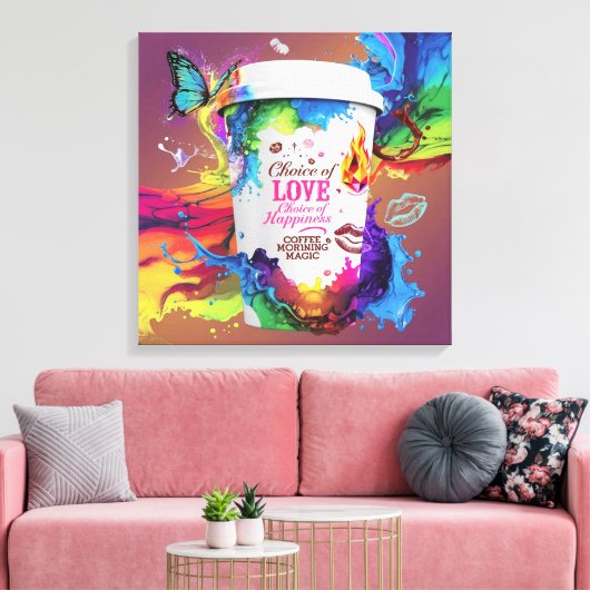 3D Render Wall Art: Vibriantes Alkoholdesign Leinwanddruck (Insitu (Wohnzimmer))