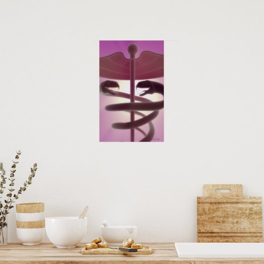 3d rendered medical caduceus poster (Küche)