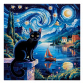 3D Rendering of Art Nouveau Chibi Cat with Crown Poster (Vorderseite)