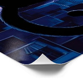 3D Rendering of Art Nouveau Chibi Cat with Crown Poster (Ecke)