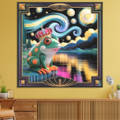 3D-Rendering von Art Nouveau Chibi Frog mit Krone Leinwanddruck (Insitu (Wohnzimmer))