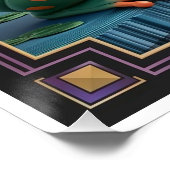 3D-Rendering von Art Nouveau Chibi Frog mit Krone Poster (Ecke)