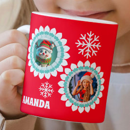 3D Rentier Weihnachten Personalisierte Kinder Foto Kaffeetasse