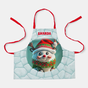 3D Rentier Weihnachten Personalisierte Kinder Schürze