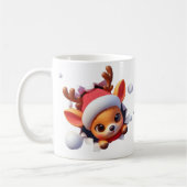 3D-Rentier-Weihnachtskaffeetasse – Festliches Weih Kaffeetasse (Links)