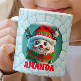 3D Rentier Weihnachtskids Heiße Schokolade Kaffeetasse