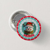 3D Rentier Weihnachtsname Personalisierter Feierta Button (Vorne & Hinten)