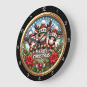 3D Rentier Weihnachtsschmuck Große Wanduhr (Winkel)