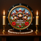 3D Rentier Weihnachtsschmuck Große Wanduhr