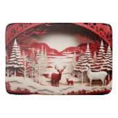 3D-Rentiere im WaldWinter Badematte (Vorderseite)
