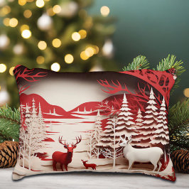3D-Rentiere im WaldWinter Dekokissen