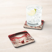 3D-Rentiere im WaldWinter Getränkeuntersetzer (Rechte Seite)