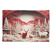 3D-Rentiere im WaldWinter Kissenbezug (Rückseite)