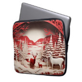 3D-Rentiere im WaldWinter Laptopschutzhülle (Vorderseite Links)