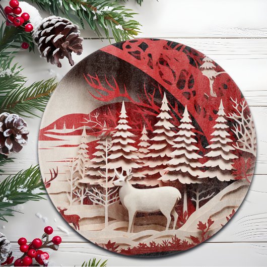 3D-Rentiere im WaldWinter Schneidebrett