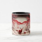 3D-Rentiere im WaldWinter Tasse (Zentrum)