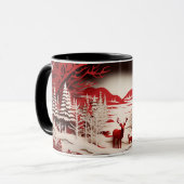 3D-Rentiere im WaldWinter Tasse (Vorderseite Links)