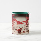 3D-Rentiere im WaldWinter Tasse (Zentrum)