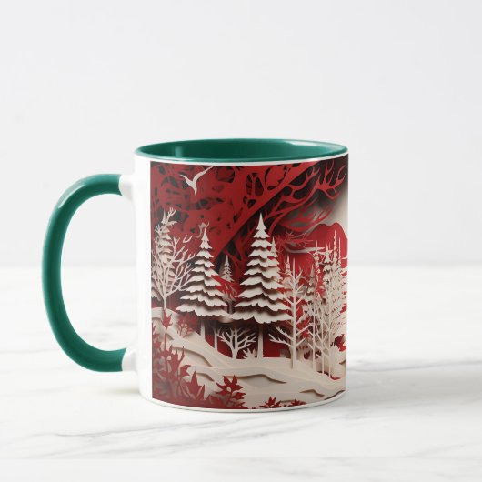 3D-Rentiere im WaldWinter Tasse (Links)