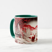 3D-Rentiere im WaldWinter Tasse (Vorderseite Links)