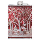 3D-Rentiere und Menschen in Village Flachmann (Rückseite)