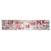 3D-Rentiere und Menschen in Village Kurzer Tischläufer (Horizontal)