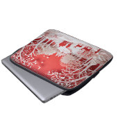 3D-Rentiere und Menschen in Village Laptopschutzhülle (Vorne Knopf)