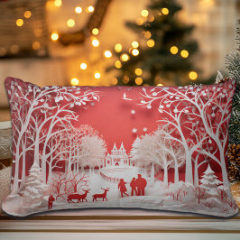 3D-Rentiere und Menschen in Village Lendenkissen