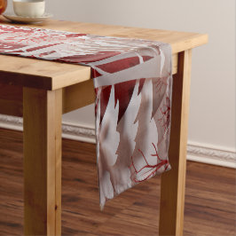 3D-Rentiere und Menschen in Village Mittelgroßer Tischläufer