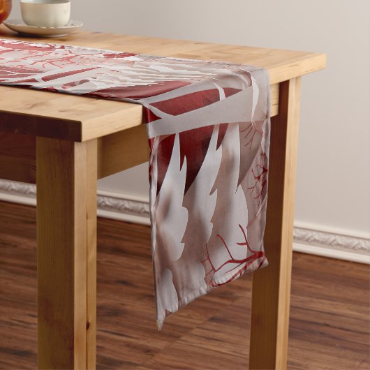 3D-Rentiere und Menschen in Village Mittelgroßer Tischläufer (Beispiel)