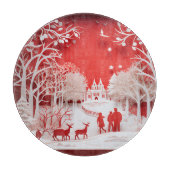 3D-Rentiere und Menschen in Village Schneidebrett (Vorderseite)