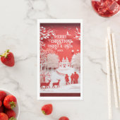 3D-Rentiere und Menschen in Village Serviette (Beispiel)