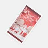 3D-Rentiere und Menschen in Village Serviette (Ecke)