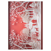 3D-Rentiere und Menschen in Village Tischdecke (Vorderseite)