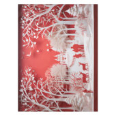 3D-Rentiere und Menschen in Village Tischdecke (Vorderseite)