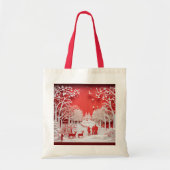 3D-Rentiere und Menschen in Village Tragetasche (Vorne)