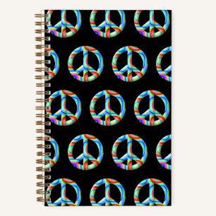 3D-Retro-Friedenssymbol Notizblock