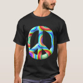 3D-Retro-Friedenssymbol T-Shirt (Vorderseite)
