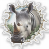 3D Rhinoceros Mendrisiotto Aufkleber (Vorderseite)