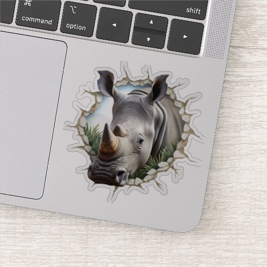 3D Rhinoceros Mendrisiotto Aufkleber (Detail)