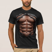 3D Ripped Abs T - Shirt - Realistischer Muskelkate (Vorderseite)