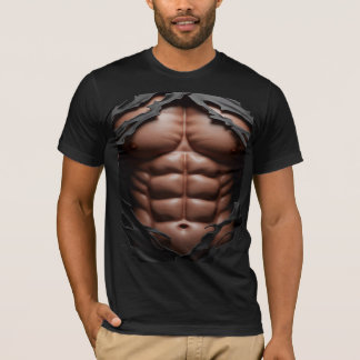 3D Ripped Abs T - Shirt - Realistischer Muskelkate