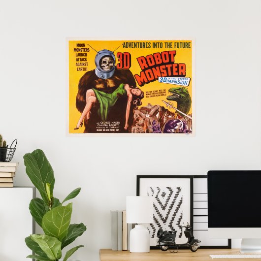 3D ROBOT MONSTER FILMPOSTER POSTER (Heimbüro)
