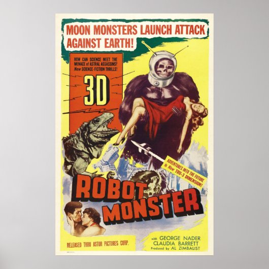 3D ROBOT MONSTER POSTER (Vorne)